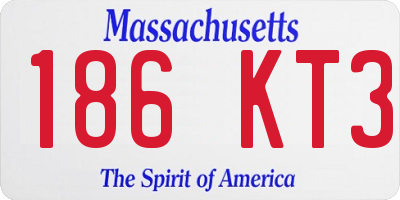 MA license plate 186KT3