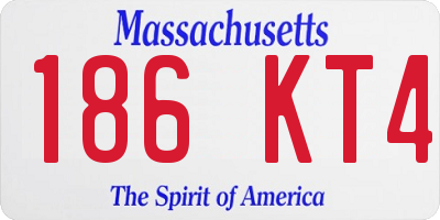MA license plate 186KT4