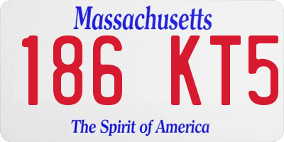MA license plate 186KT5
