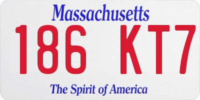 MA license plate 186KT7