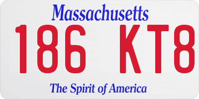 MA license plate 186KT8