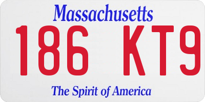 MA license plate 186KT9