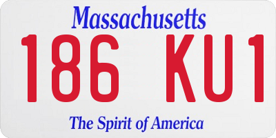 MA license plate 186KU1