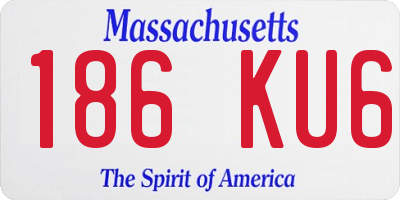 MA license plate 186KU6