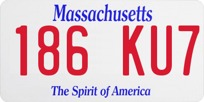 MA license plate 186KU7