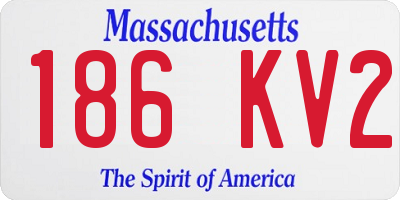 MA license plate 186KV2