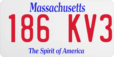 MA license plate 186KV3