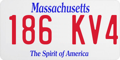 MA license plate 186KV4