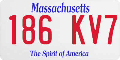MA license plate 186KV7