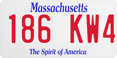 MA license plate 186KW4