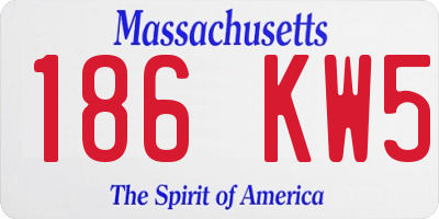 MA license plate 186KW5