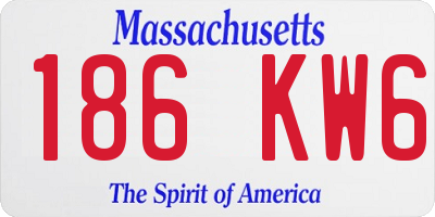MA license plate 186KW6