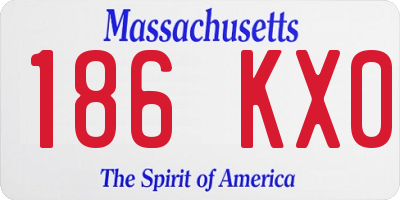 MA license plate 186KX0