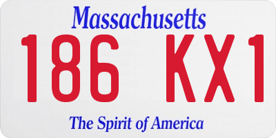 MA license plate 186KX1