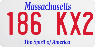 MA license plate 186KX2
