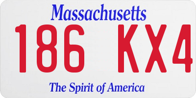 MA license plate 186KX4
