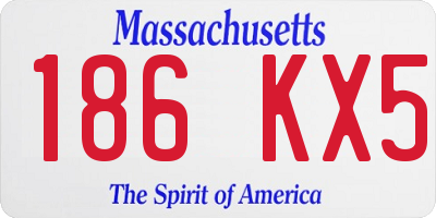 MA license plate 186KX5
