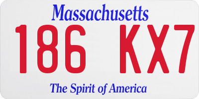 MA license plate 186KX7