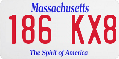 MA license plate 186KX8