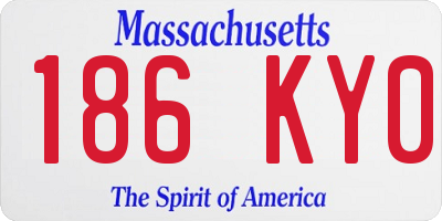 MA license plate 186KY0