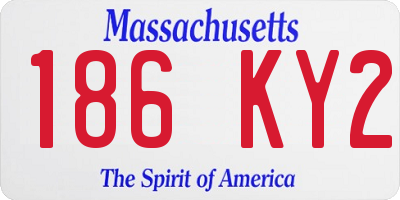 MA license plate 186KY2