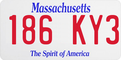 MA license plate 186KY3