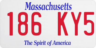 MA license plate 186KY5