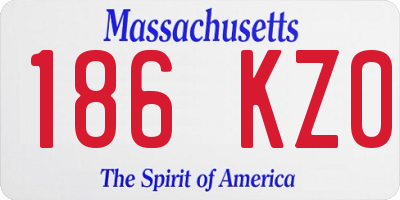 MA license plate 186KZ0