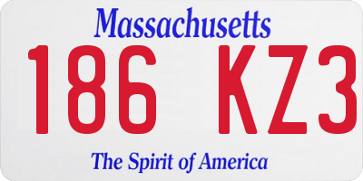MA license plate 186KZ3
