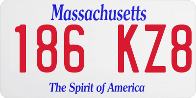 MA license plate 186KZ8