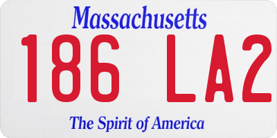 MA license plate 186LA2