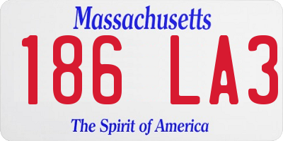 MA license plate 186LA3