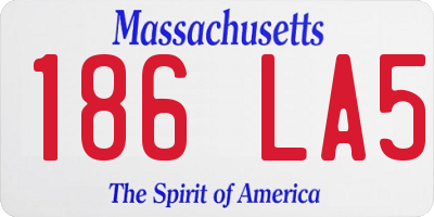 MA license plate 186LA5