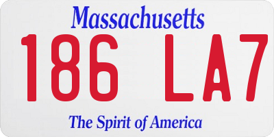 MA license plate 186LA7