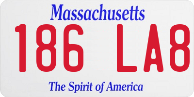 MA license plate 186LA8