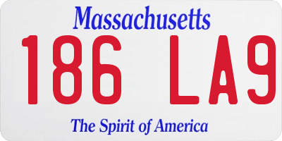 MA license plate 186LA9