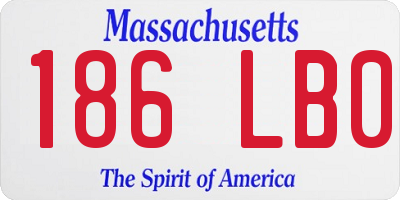 MA license plate 186LB0