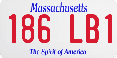 MA license plate 186LB1