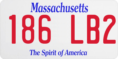 MA license plate 186LB2