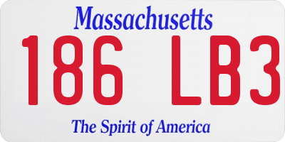 MA license plate 186LB3