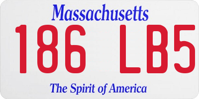 MA license plate 186LB5