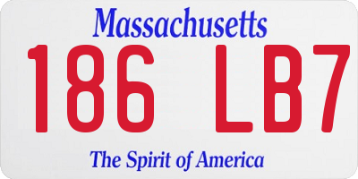 MA license plate 186LB7