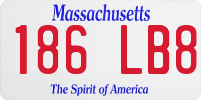 MA license plate 186LB8