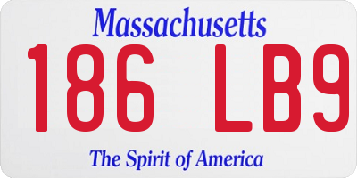 MA license plate 186LB9