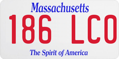MA license plate 186LC0