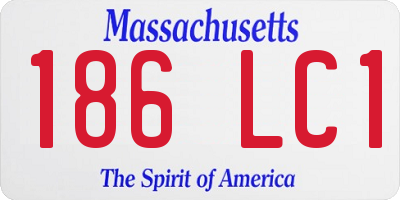 MA license plate 186LC1