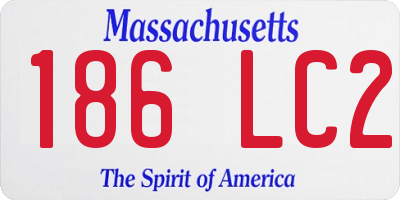 MA license plate 186LC2