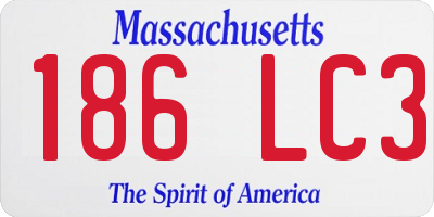 MA license plate 186LC3