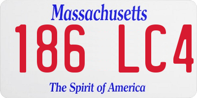 MA license plate 186LC4