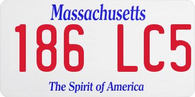 MA license plate 186LC5